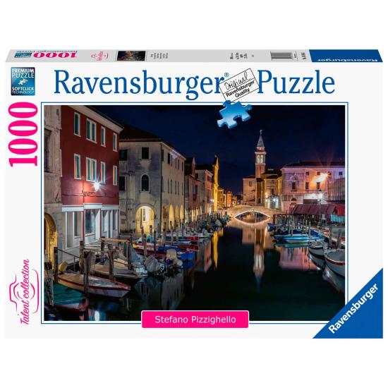 Puzzle Ravensburger Canais de Veneza à noite 1000 peças