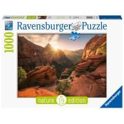 Puzzle Ravensburger Zion Canyon, EUA  de 1000 peças