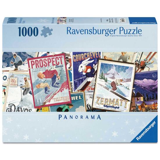 Puzzle Ravensburger Pôsteres De Esqui Vintage Panorâmico 1000 Pç