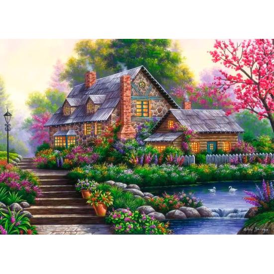 Puzzle Ravensburger Casa de campo Romântica 1000 Peças