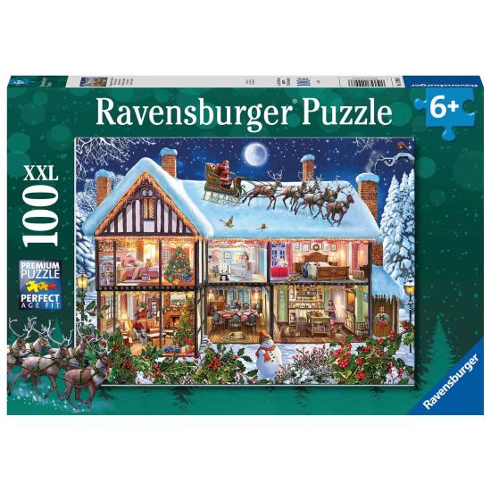 Puzzle Ravensburger Casa de Natal XXL de 100 peças Puzzle Ravensburger Casa de Natal XXL de 100 peças