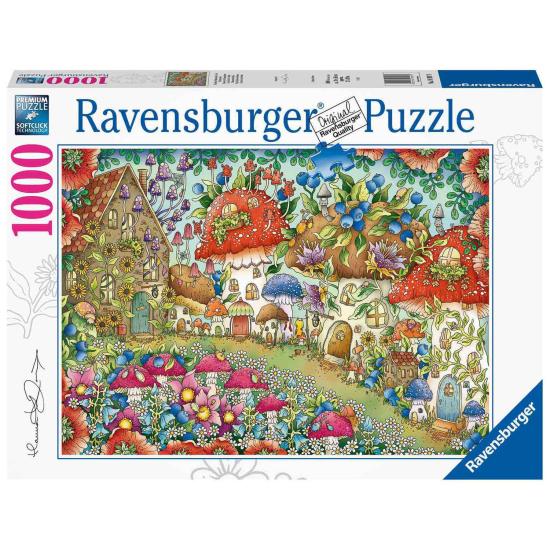 Puzzle Ravensburger Casas Florais de Cogumelos de 1.000 peças