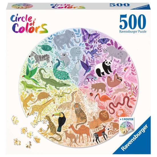 Puzzle  Ravensburger Circular Animais de 500 Peças