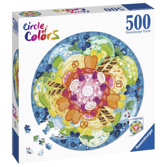 Puzzle Ravensburger Circular Sorvete de 500 peças Puzzle Ravensburger Circular Sorvete de 500 peças