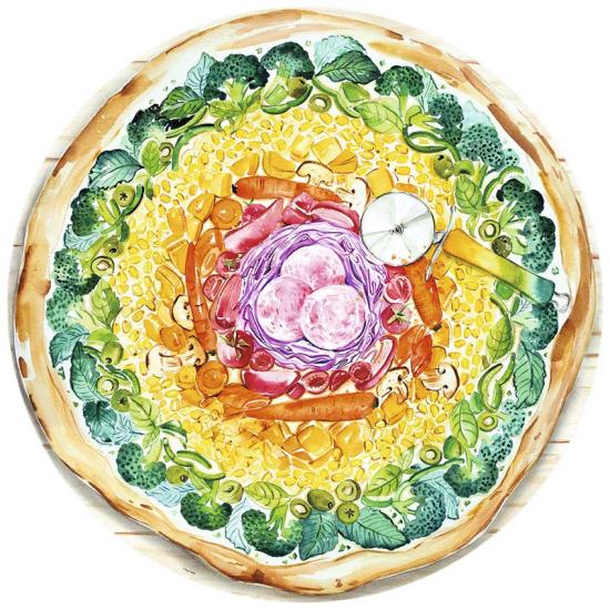 Puzzle Ravensburger Circular Pizza de 500 peças