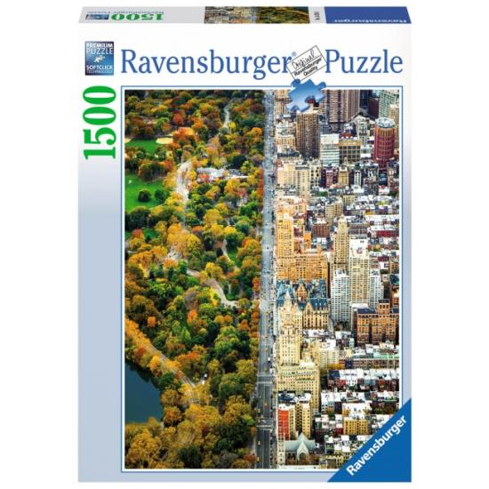Puzzle dividido em Ravensburger City com 1.500 peças