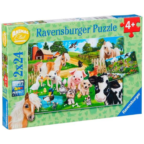 Puzzle Ravensburger Animal Club 2x24 peças Puzzle Ravensburger Animal Club 2x24 peças
