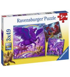 Puzzle Ravensburger Criaturas Mitológicas de 3x49 Peças