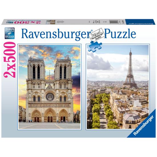 Puzzle Ravensburger Viajando por Paris Puzzle 2x500 peças