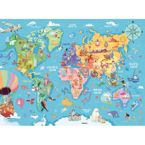 Puzzle Ravensburger Descobrindo o Mundo XXL 100 Peças