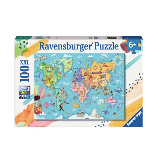 Puzzle Ravensburger Descobrindo o Mundo XXL 100 Peças