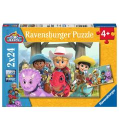 Ravensburger - Quebra-cabeça infantil da coleção 2x24 peças - Dino