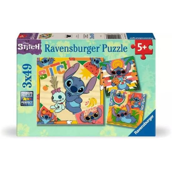 Puzzle Ravensburger Disney Stitch de 3x49 Peças Puzzle Ravensburger Disney Stitch de 3x49 Peças