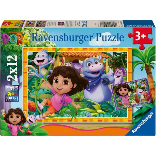 Puzzle Ravensburger Dora A Aventureira 2x12 peças Puzzle Ravensburger Dora A Aventureira 2x12 peças