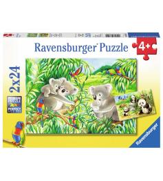 Puzzle Ravensburger Sweet Koalas e Pandas 2x24 Peças