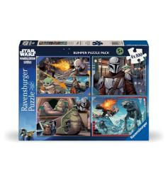 Puzzle Ravensburger  O Mandaloriano E Grogu  de 4 x 100 Peças