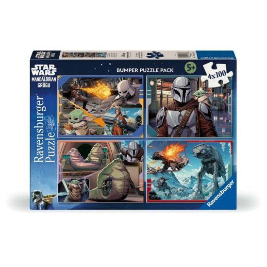 Puzzle Ravensburger  O Mandaloriano E Grogu  de 4 x 100 Peças