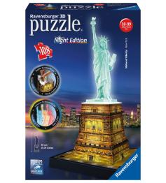 Puzzle Ravensburger Estátua da Liberdade Noite Edição 3D 108