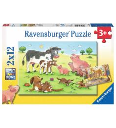 Puzzle Ravensburger Famílias Animais 2x12 Peças