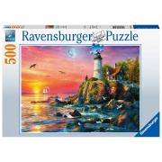 Puzzle Ravensburger Farol ao pôr do Sol de 500 peças