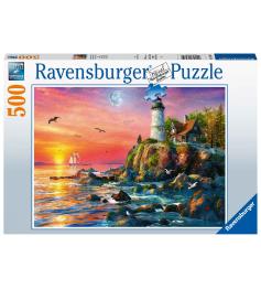 Puzzle Ravensburger Farol ao pôr do Sol de 500 peças