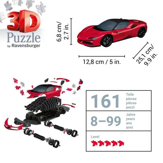 Puzzle Ravensburger Ferrari SF90 3D 108 peças