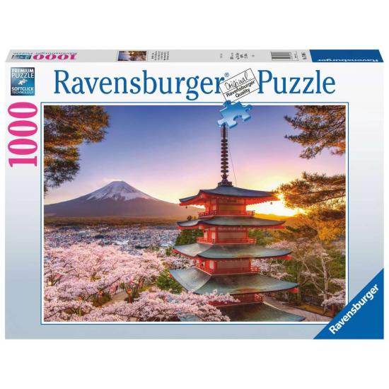 Puzzle Ravensburger Flores de Cerejeira do Monte Fuji de 1000 P Puzzle Ravensburger Flores de Cerejeira do Monte Fuji de 1000 P