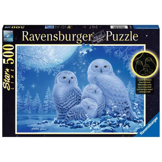 Ravensburger Phosphorescent Puzzle Owls in the Moonlight 500