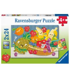 Puzzle Ravensburger Frutas e Legumes Alegres 2x24 Peças