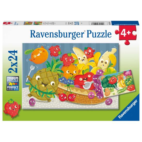 Puzzle Ravensburger Frutas e Legumes Alegres 2x24 Peças