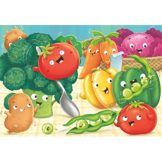 Puzzle Ravensburger Frutas e Legumes Alegres 2x24 Peças