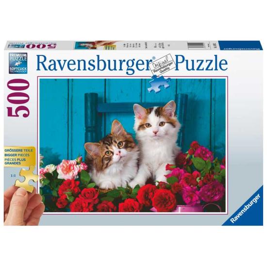 Ravensburger Puzzle Gatinhos e Rosas 500 peças XXL Ravensburger Puzzle Gatinhos e Rosas 500 peças XXL