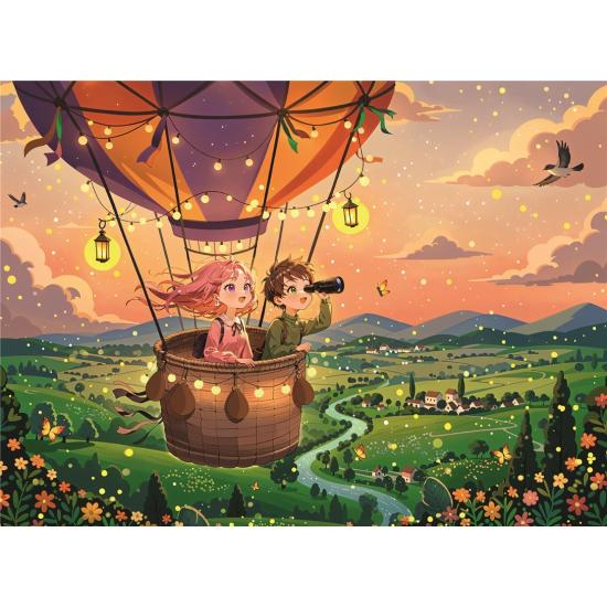 Puzzle Ravensburger balão de ar quente ao pôr do sol XXL 300 peç