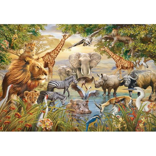 Puzzle Ravensburger Great Animals Around the Pond of 500