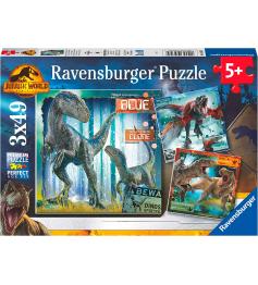 Puzzle Ravensburger Jurassic World Dominion de 3x49 peças