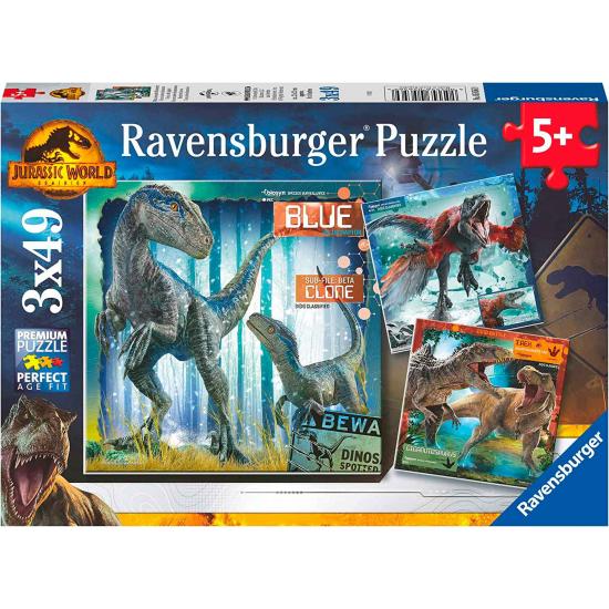 Puzzle Ravensburger Jurassic World Dominion de 3x49 peças