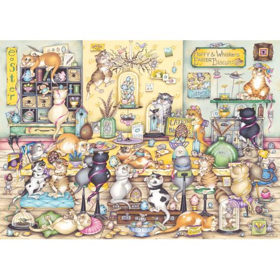 Puzzle Ravensburger Os Gatos Loucos Páscoa 1000 peças