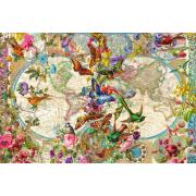 Puzzle Ravensburger Mapa Mundial de Flora e Fauna de 3000 Peças