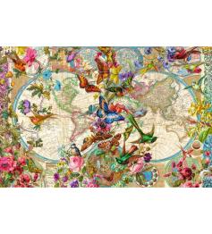 Puzzle Ravensburger Mapa Mundial de Flora e Fauna de 3000 Peças