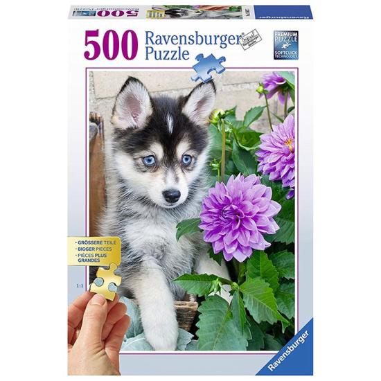 Puzzle Ravensburger fofo Husky 500 peças XXL