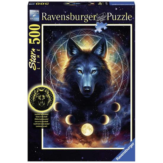 Ravensburger Puzzle Lobo Negro Fosforescente 500 Peças Ravensburger Puzzle Lobo Negro Fosforescente 500 Peças
