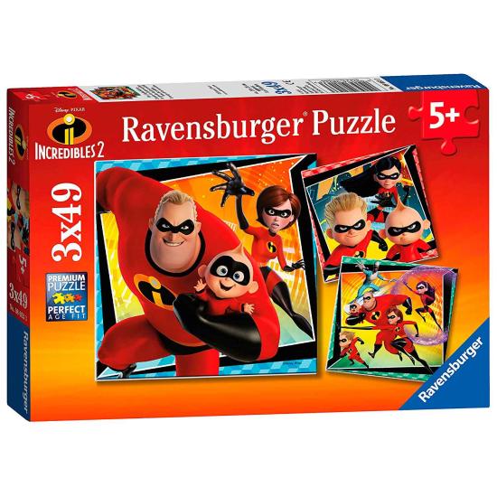 Ravensburger Os Incríveis 2 Puzzle, 3x49 Peças