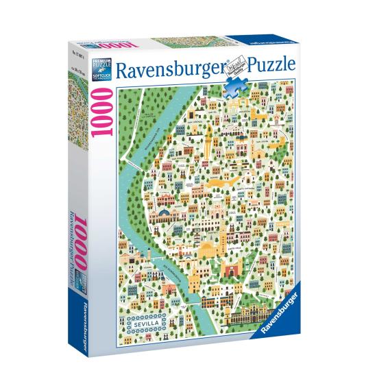 Puzzle Ravensburger Mapa de Sevilha de 1000 Pçs Puzzle Ravensburger Mapa de Sevilha de 1000 Pçs
