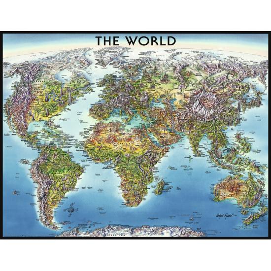 Mapa ilustrado do mundo de Ravensburger 2000 peças Puzzle