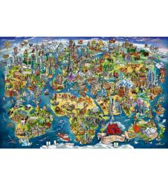 Puzzle Ravensburger Mapa-Múndi Ilustrado de 5000 Peças
