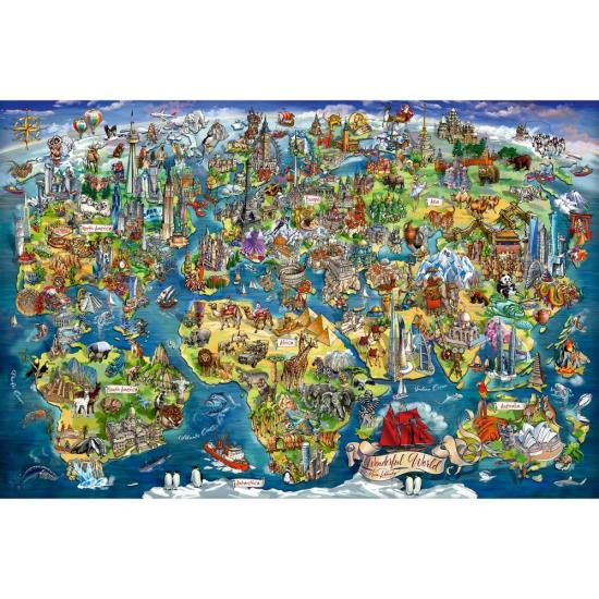 Puzzle Ravensburger Mapa-Múndi Ilustrado de 5000 Peças