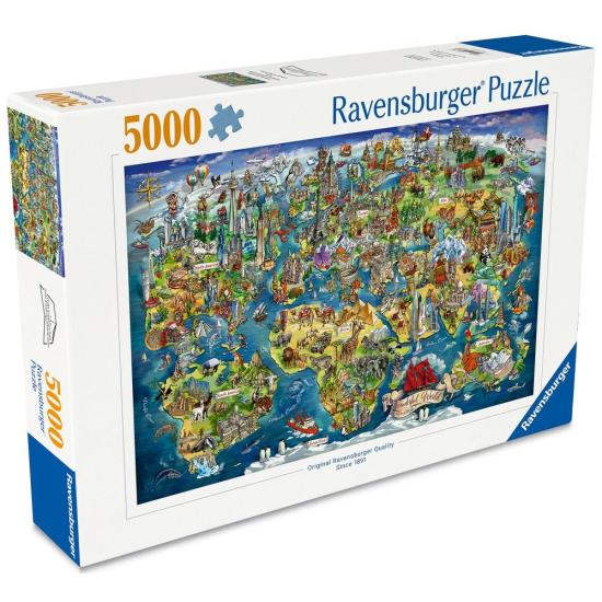 Puzzle Ravensburger Mapa-Múndi Ilustrado de 5000 Peças