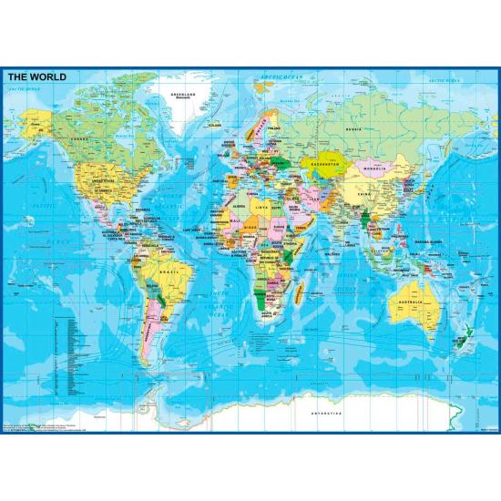 Mapa do mundo Ravensburger Puzzle XXL 200 peças Mapa do mundo Ravensburger Puzzle XXL 200 peças