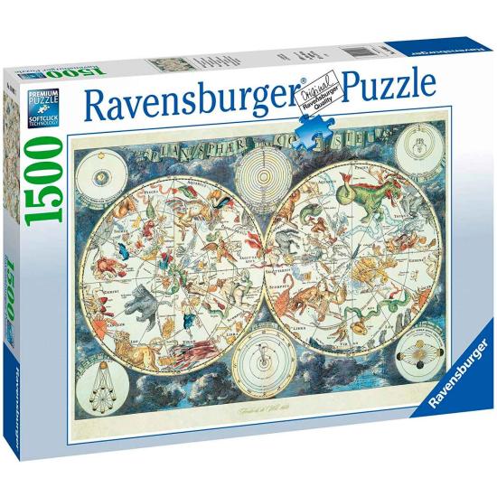 Puzzle Ravensburger World Map of Beasts 1500 peças