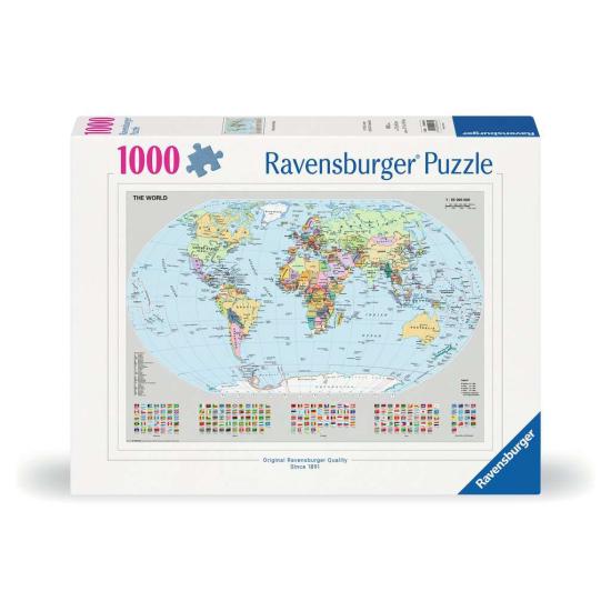 Puzzle de 1000 peças do mapa do mundo político Ravensburger